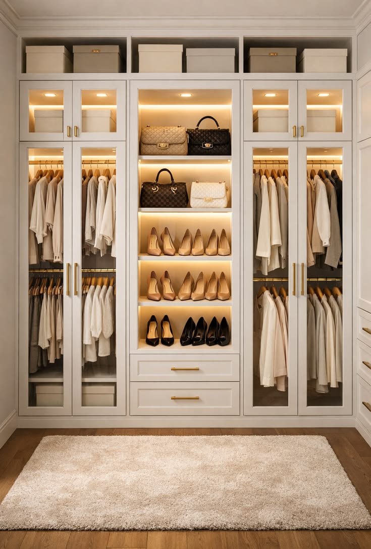 Premium walk in closet layout setup